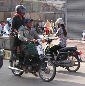 Dangerous load on a motorcycle