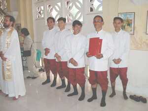 The altar servers for the ceremony