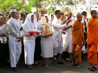 Family members in procession