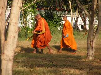 Monks going to ceremony