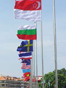 Flags from many nations