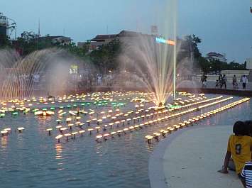 Evening water and light display