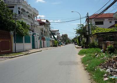 Deserted Phnom Penh street