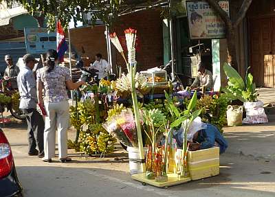 Selling Buddhist ceremony flowers