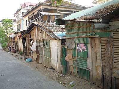 Closed up squatter shacks