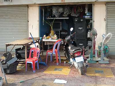 Shrine in electronics shop