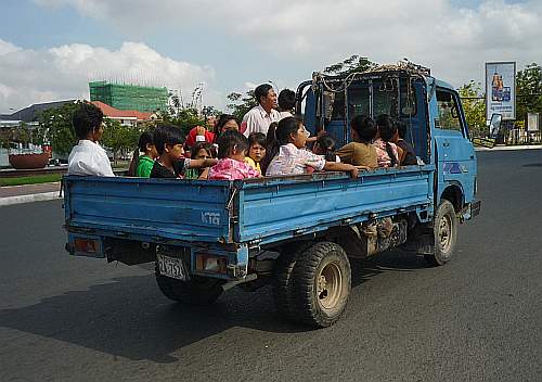 Youth in a truck