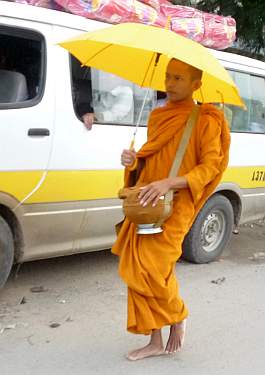 Monk begging on the street