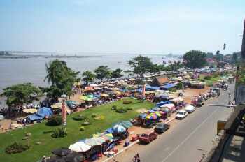A view of the race course from the top of a building