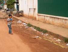 Flying a kite in Cambodia