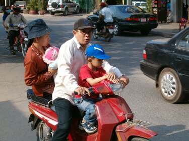 Family on a motorbike