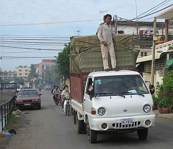 Making a delivery in Phnom Penh