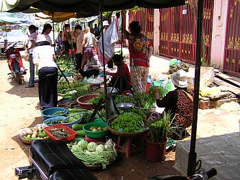 A market in a Phno m Penh street