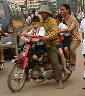 Going to school on a motorcycle