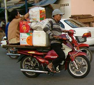 Motorcycle with a rear platform