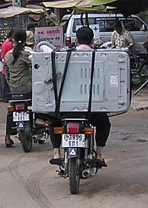 Washing machine on a motorcycle