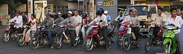 Line of motorcyles