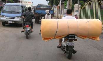 Wide load on a motorcycle