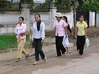 Women walking to work