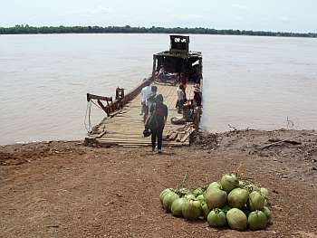 Vehicle ferry on the Mekong River