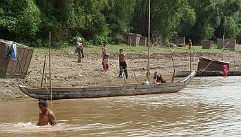 Active boat on the Mekong River