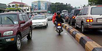 Motorcycles on wrong side of street