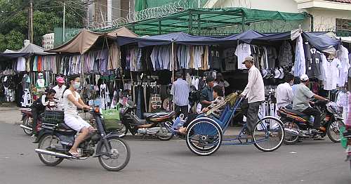 Street stall selling clothing