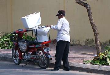 Commode on a motorcycle