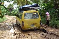 Van in the mud