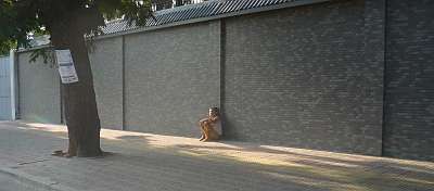 Woman outside Chinese Embassy