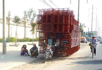 Wagon load of rattan bookcases