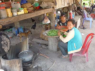 Preparing lunch on the farm