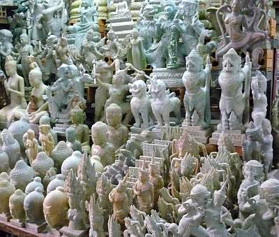 Statues in a market
