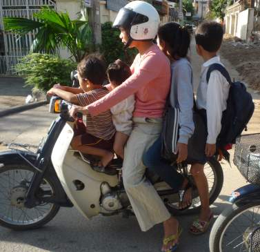 Motorcycle ride to school