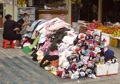 Selling clothes on the street