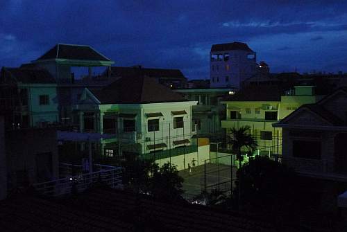 Playing football in evening