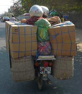 Load motorcycle from the rear