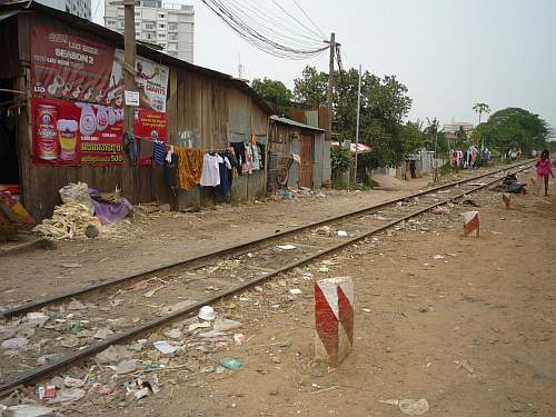 House next to railroad track