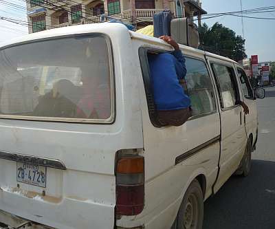 Crammed into a van