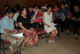 The Filipino musicians and choir