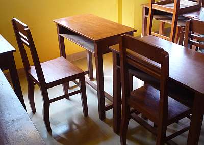 Empty school desks