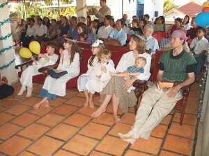 Students watch the performances