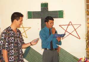 Reading a Christmas gospel