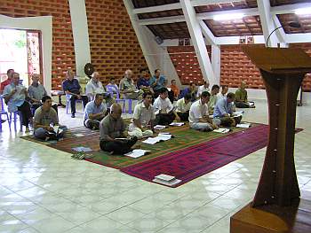 The group at morning prayer