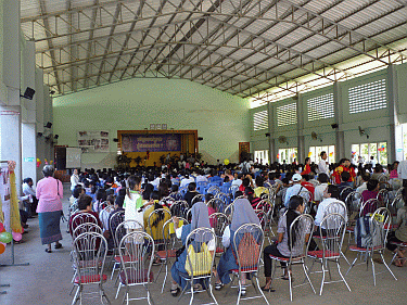 The assembly hall at the Teuk Thla school