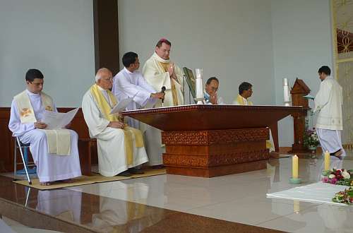 Bishop Olivier presiding at the ceremony