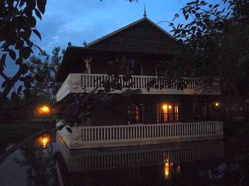 Retreat house at dusk
