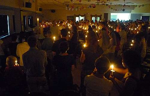 Spreading the light through the church
