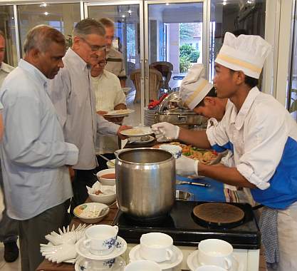 The serving line at supper