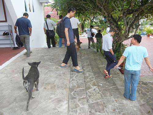 Leaving the chapel